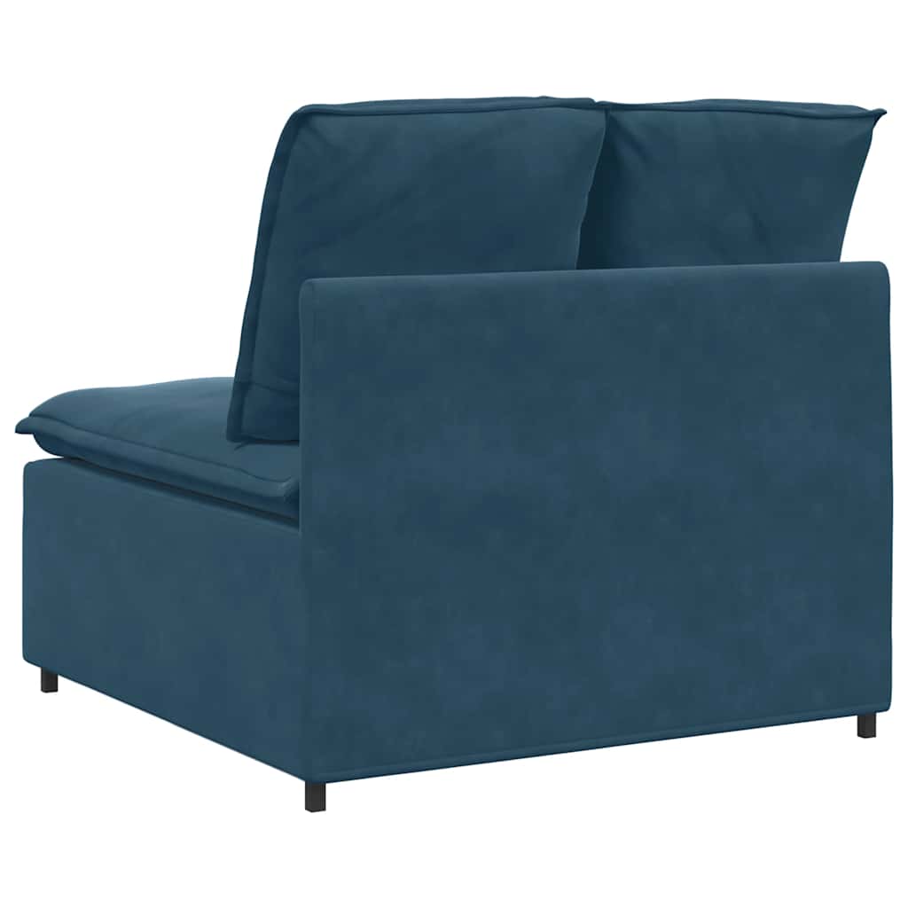 Modulares Sofa Endmodul mit Armlehne Kissen Blau 100 cm