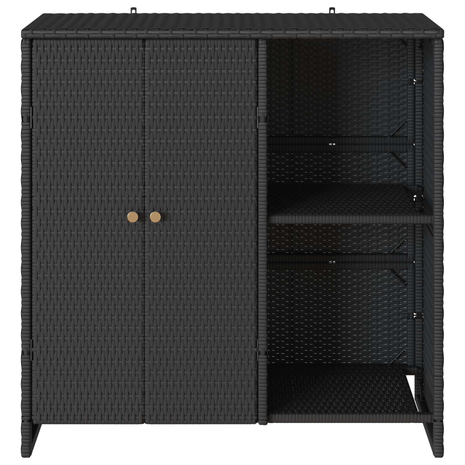 Aufbewahrungsschrank mit Tür Hellgrau 100 x 36 x 102 cm Rattan