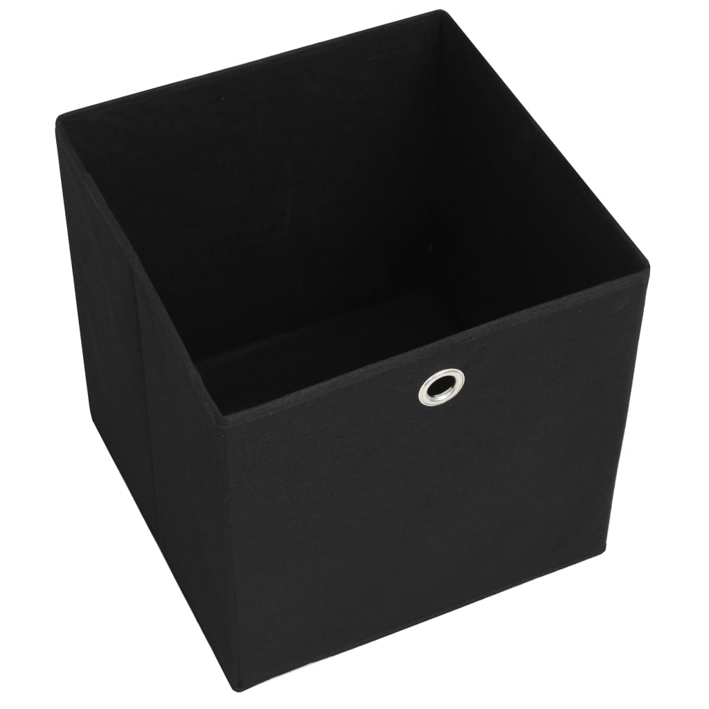 Aufbewahrungsboxen mit Deckeln 10 Stk. 28x28x28 cm Schwarz