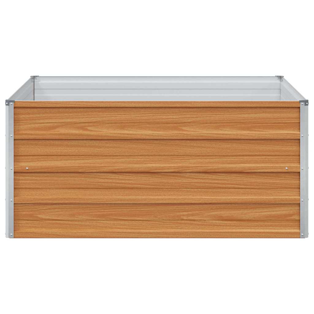 Hochbeet Hellbraun 100 x 100 x 77 cm Verzinkter Stahl