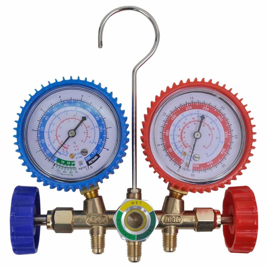 Vakuumpumpe mit 4-Wege-Verteiler-Manometer Set für Klimaanlagen