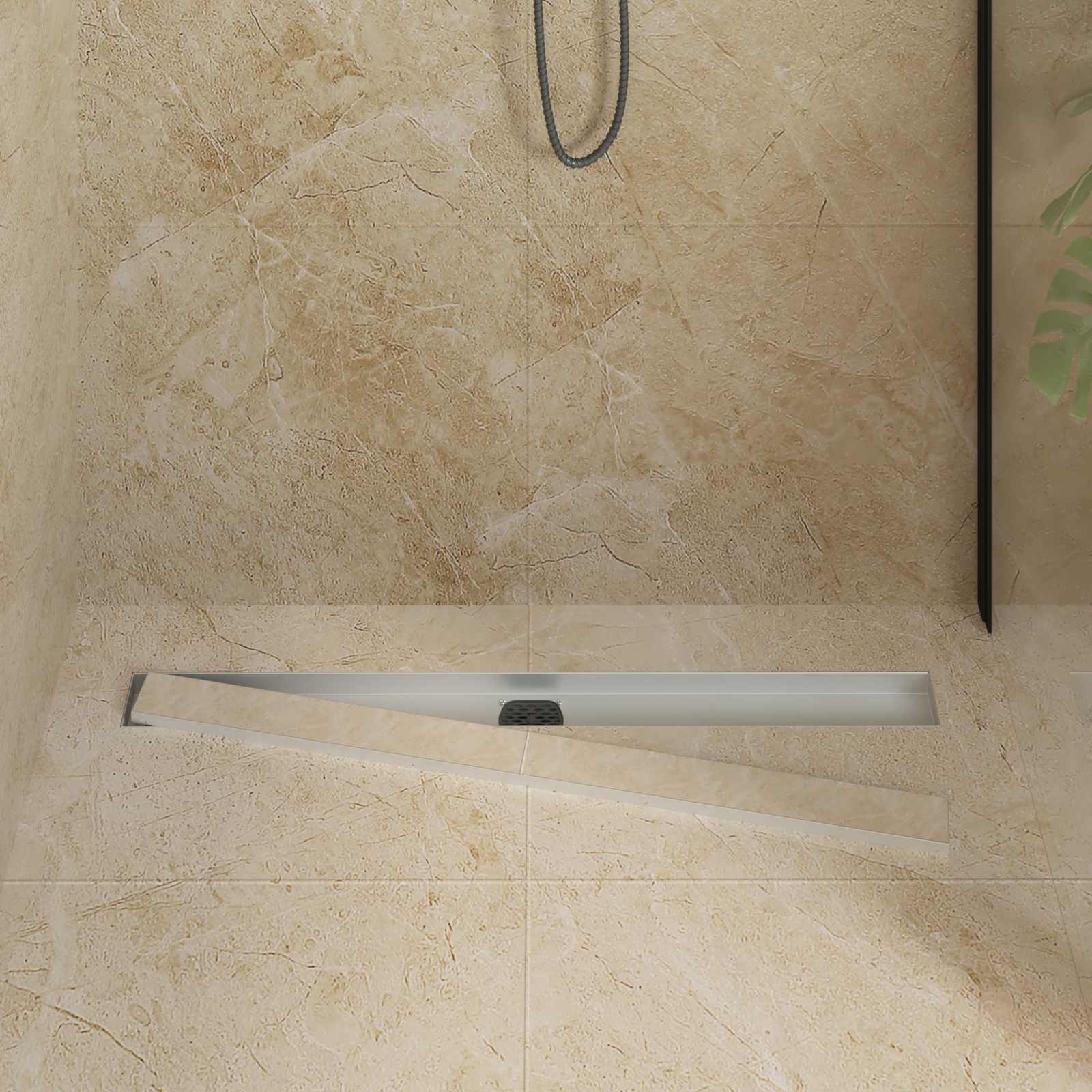 Duschablauf 2-in-1 mit 360° Siphon Silber 54 x 11 x 9,5 cm