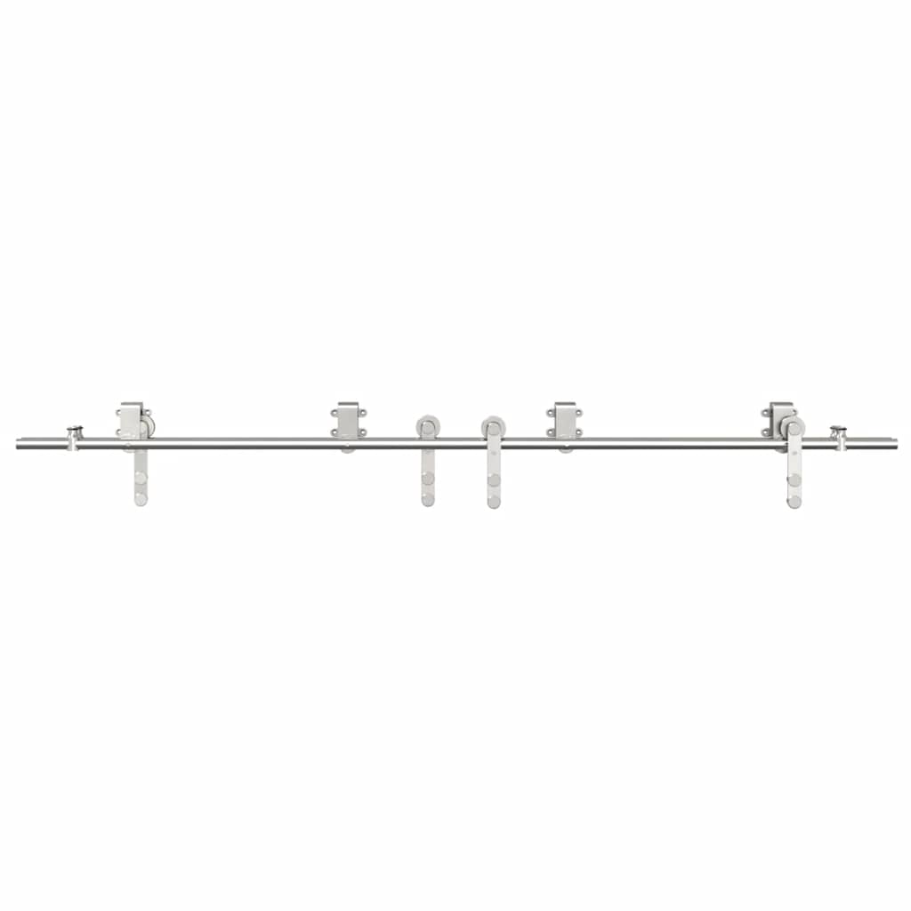 Schiebetür-Beschlagsatz 183 cm Edelstahl Silbern