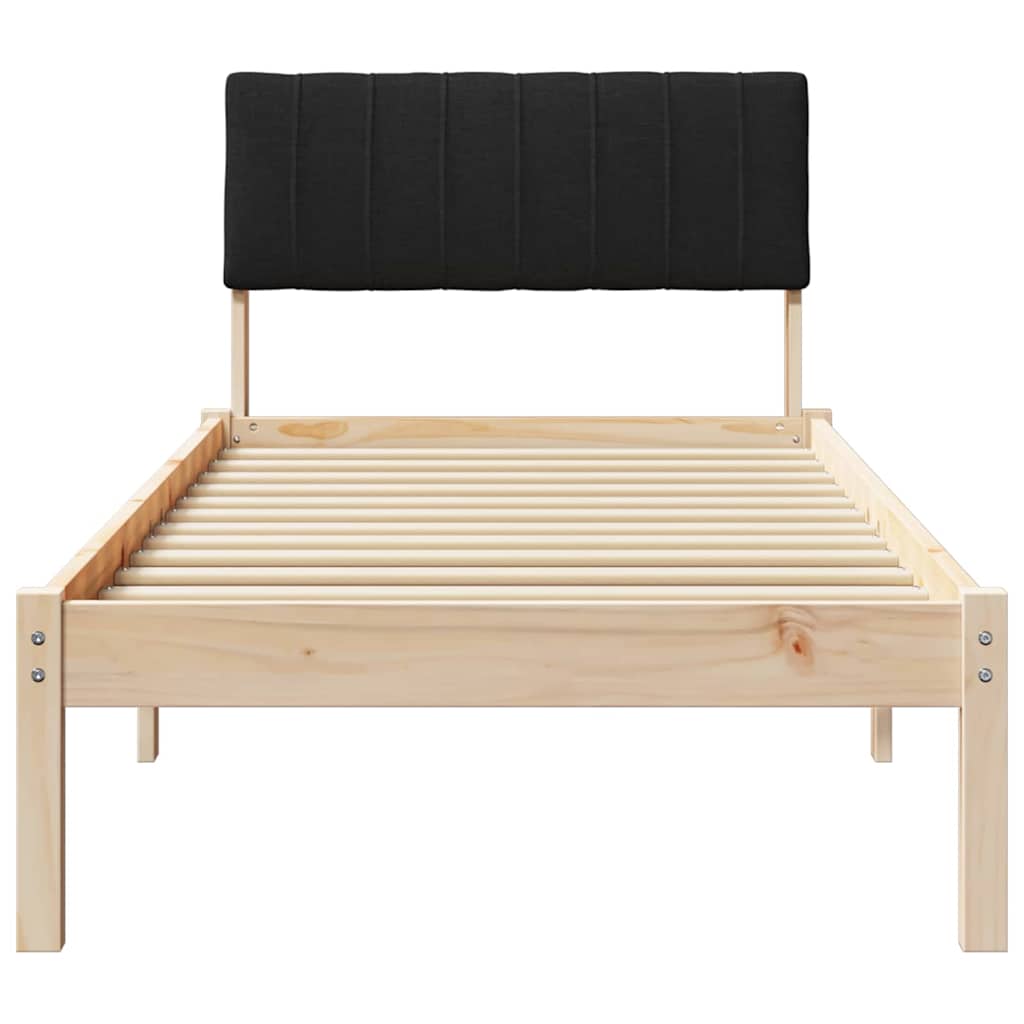 Bettgestell Braun und hellgrau 200 x 200 cm Massivholz Kiefer