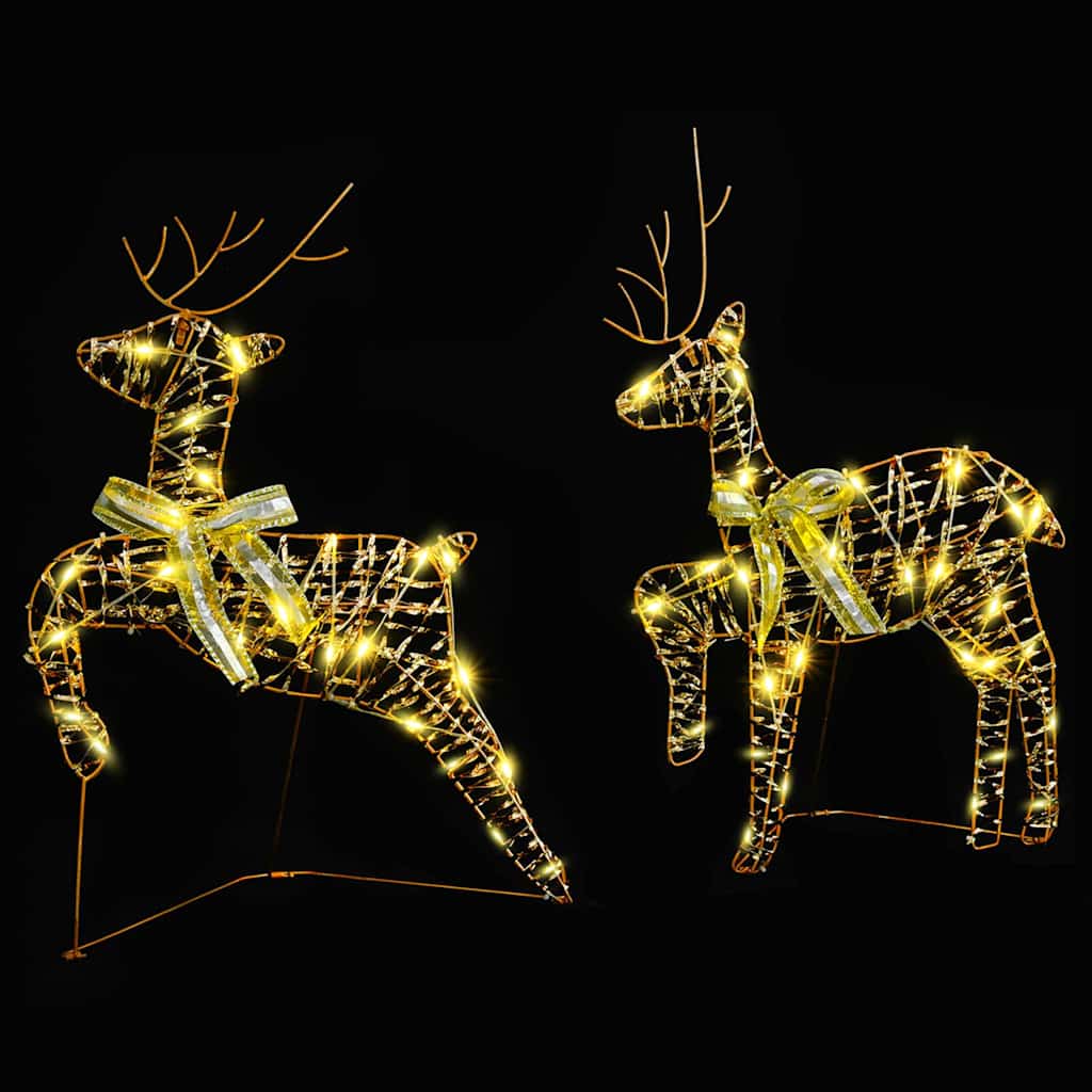 LED Rentiere 4 pcs Gold Stoff