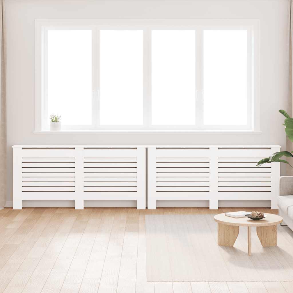 Heizkörperabdeckung Weiß 112×19×81,5 cm MDF