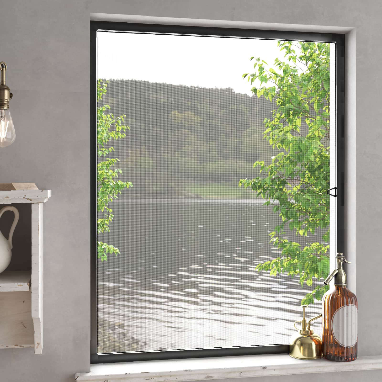Insektenschutz für Fenster Braun 80x100 cm