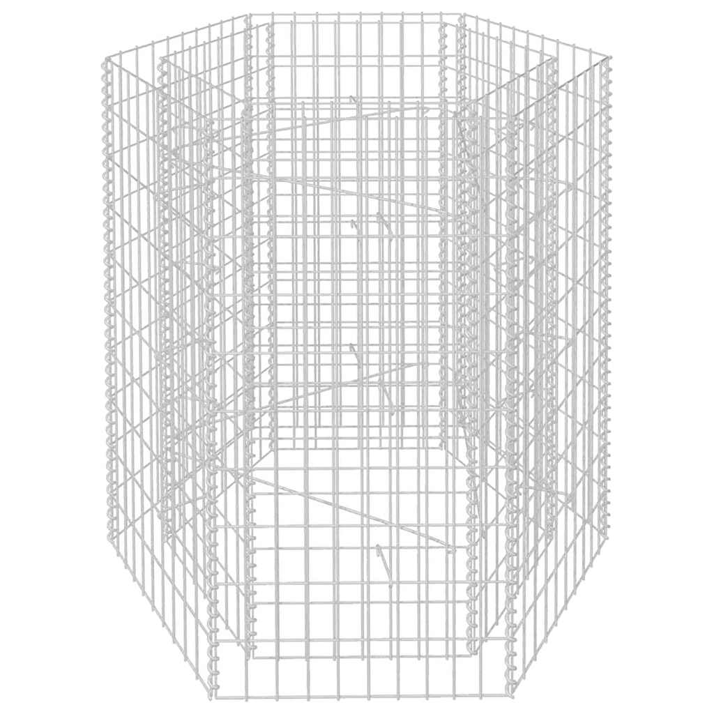 Sechseckiges Gabionen-Hochbeet 100×90×50 cm