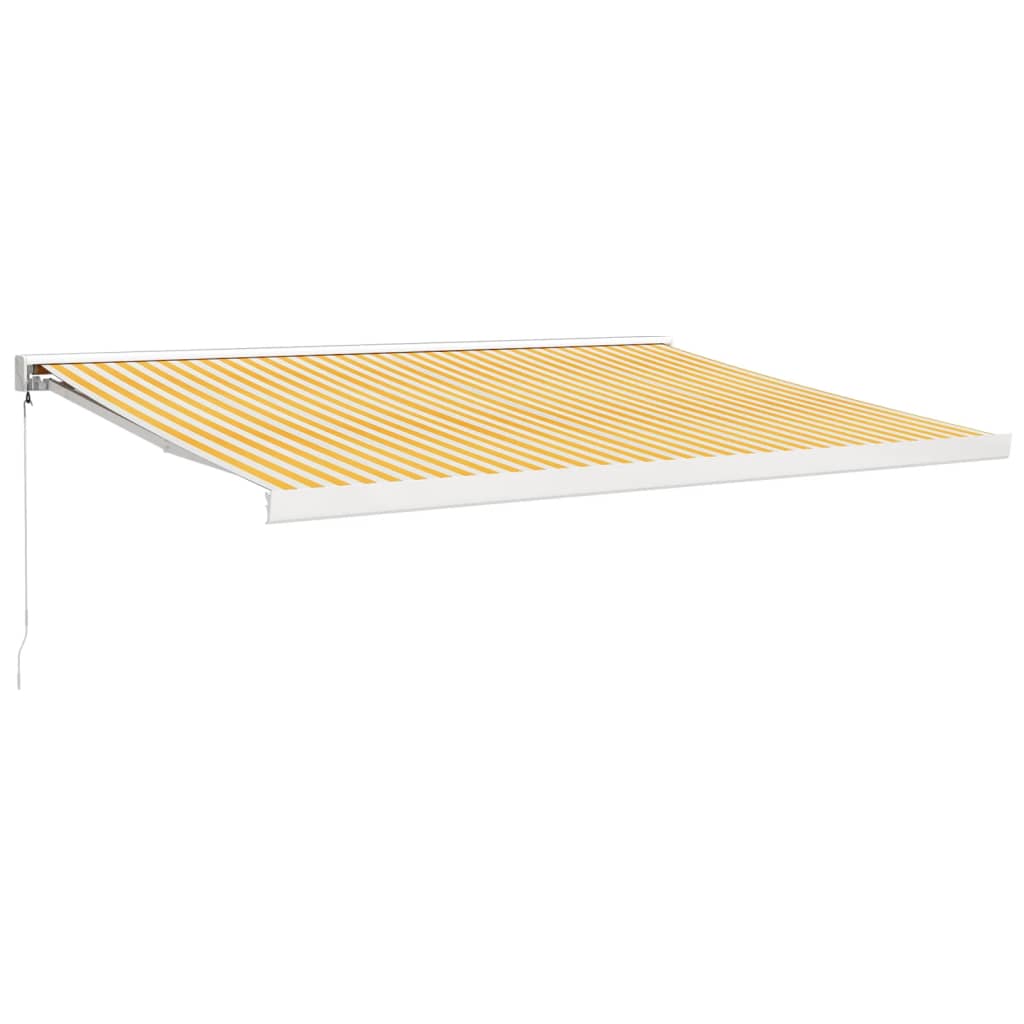 Markise Einziehbar Blau und Weiß 4x3 m Stoff und Aluminium