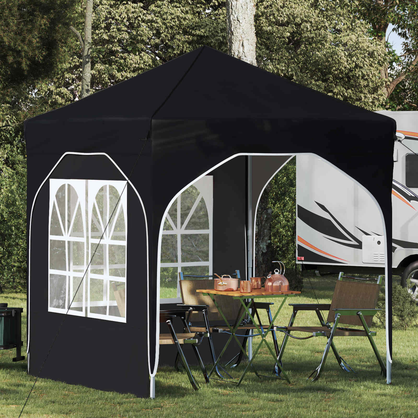 Pop-up Partyzelt 194 x 194 x 245 cm Creme