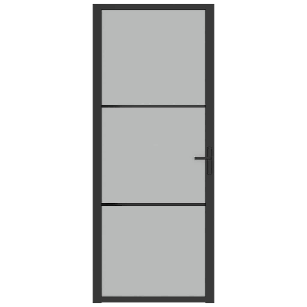 Innentür ESG Glas und Aluminium 76x201,5 cm Schwarz