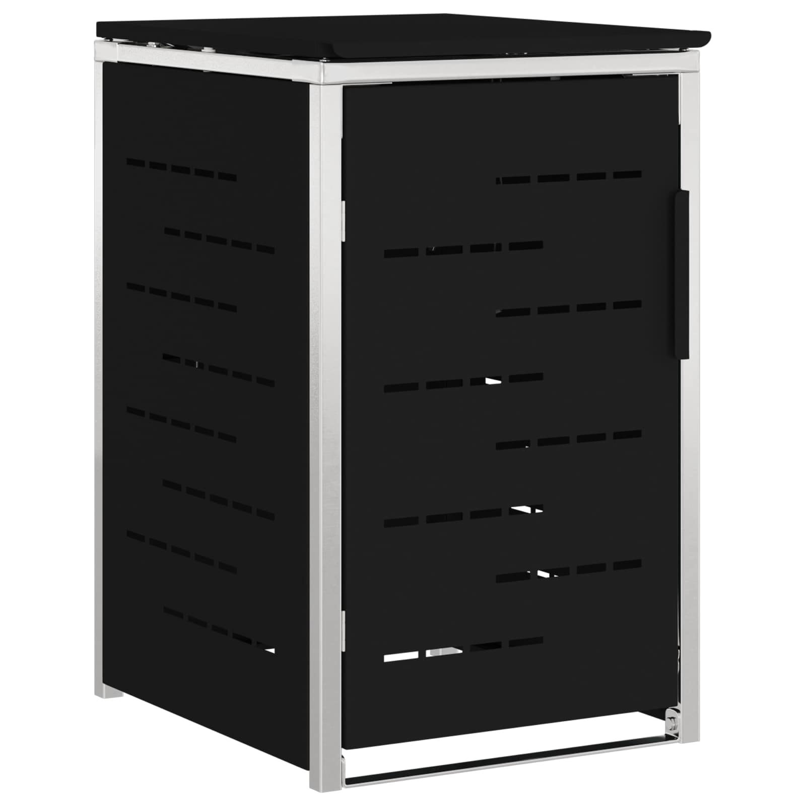 Mülltonnenbox for 2 Bins 240L Edelstahl Schwarz