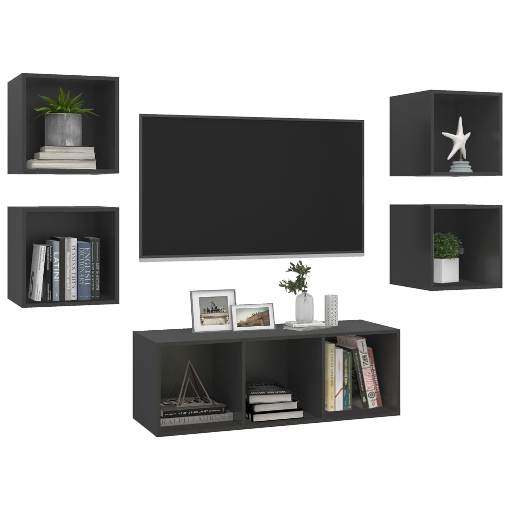 5-tlg. TV-Schrank-Set Weiß Holzwerkstoff
