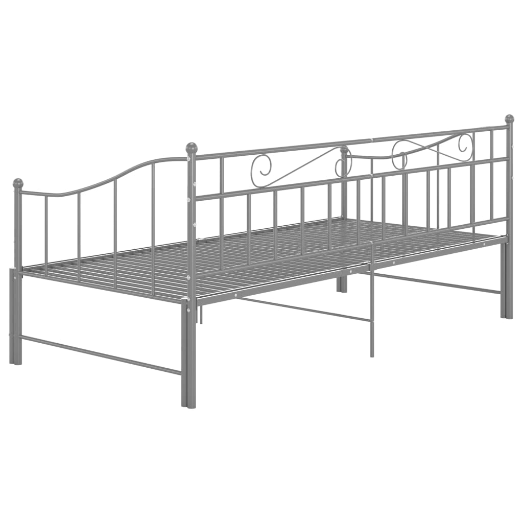 Ausziehsofa Bettgestell Schwarz Metall 90x200 cm