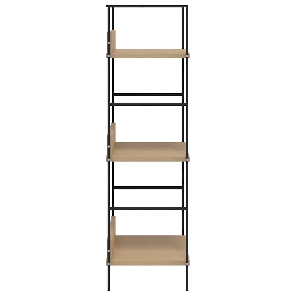 Bücherregal 3 Regalböden Schwarz 60×27,6×90,5 cm Holzwerkstoff