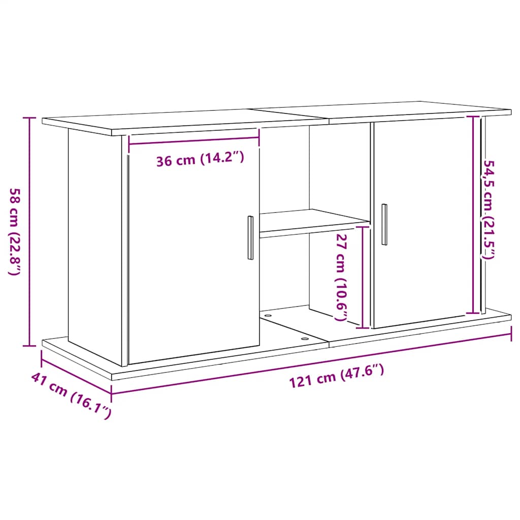 Aquariumständer Weiß 81x36x73 cm Holzwerkstoff
