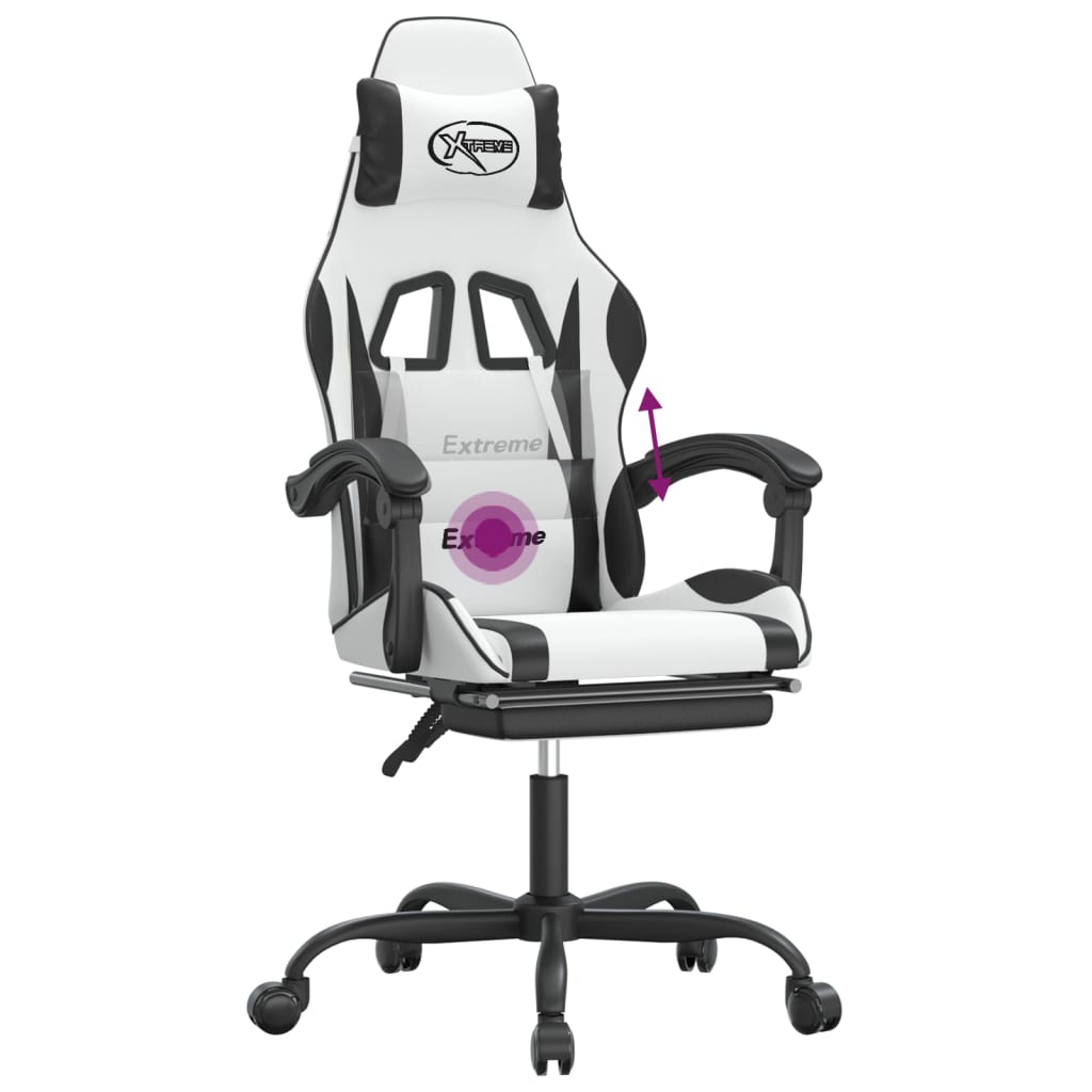Gaming-Stuhl Drehbar Schwarz und Grün Kunstleder