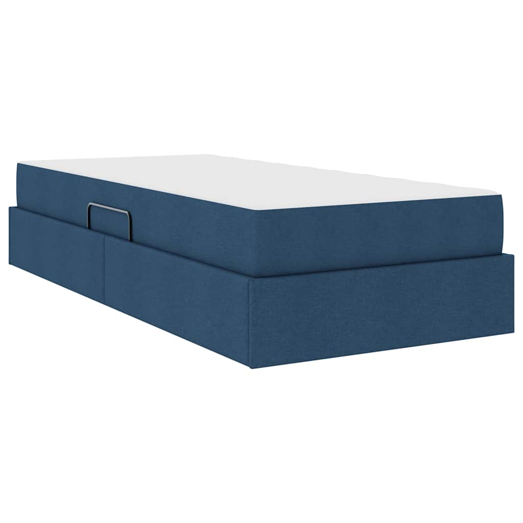 Aufbewahrungsbett mit Matratze Hellgrau 90 x 190 cm Polyester