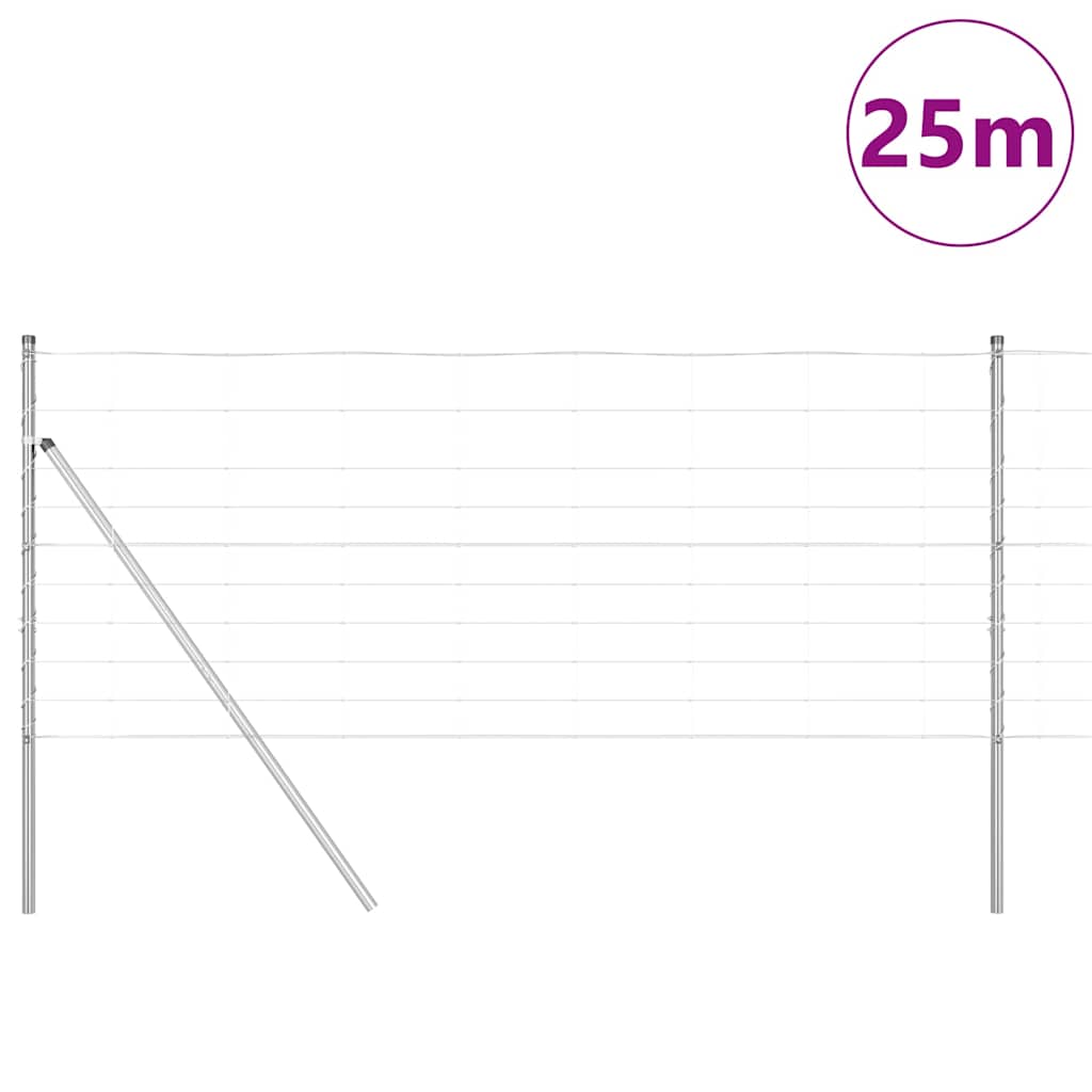 Ground Fix Geschweißter Drahtzaun 25 x 0,8 m Silber Netz