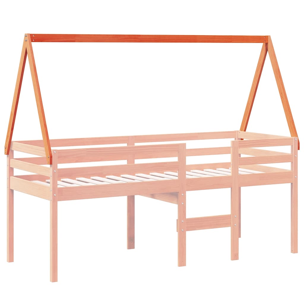 Dach für Kinderbett Weiß 209x95,5x88 cm Massivholz Kiefer