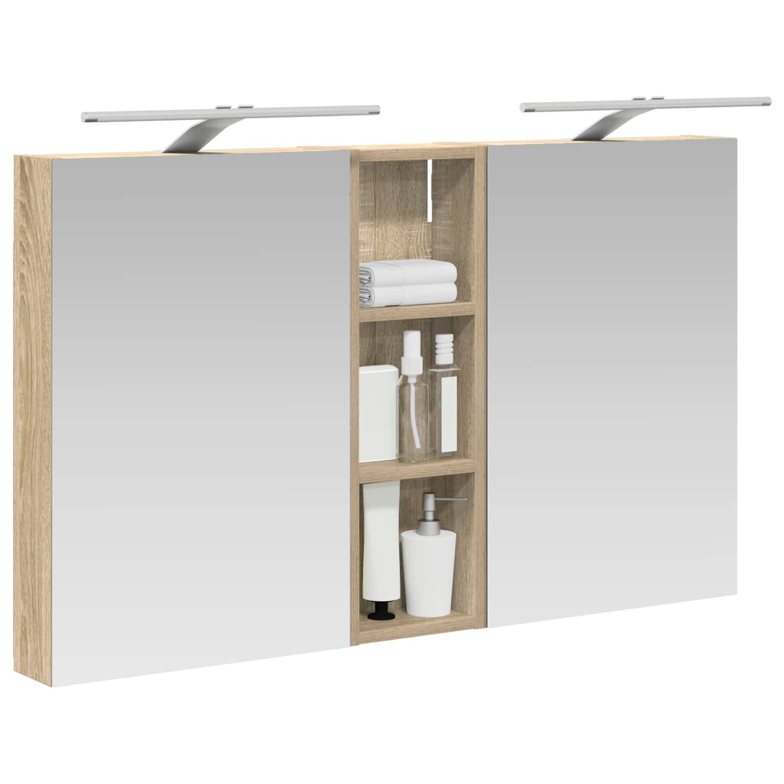 Badezimmerschrank-Set 3 pcs 80 x 10,5 x 50 cm Holzwerkstoff