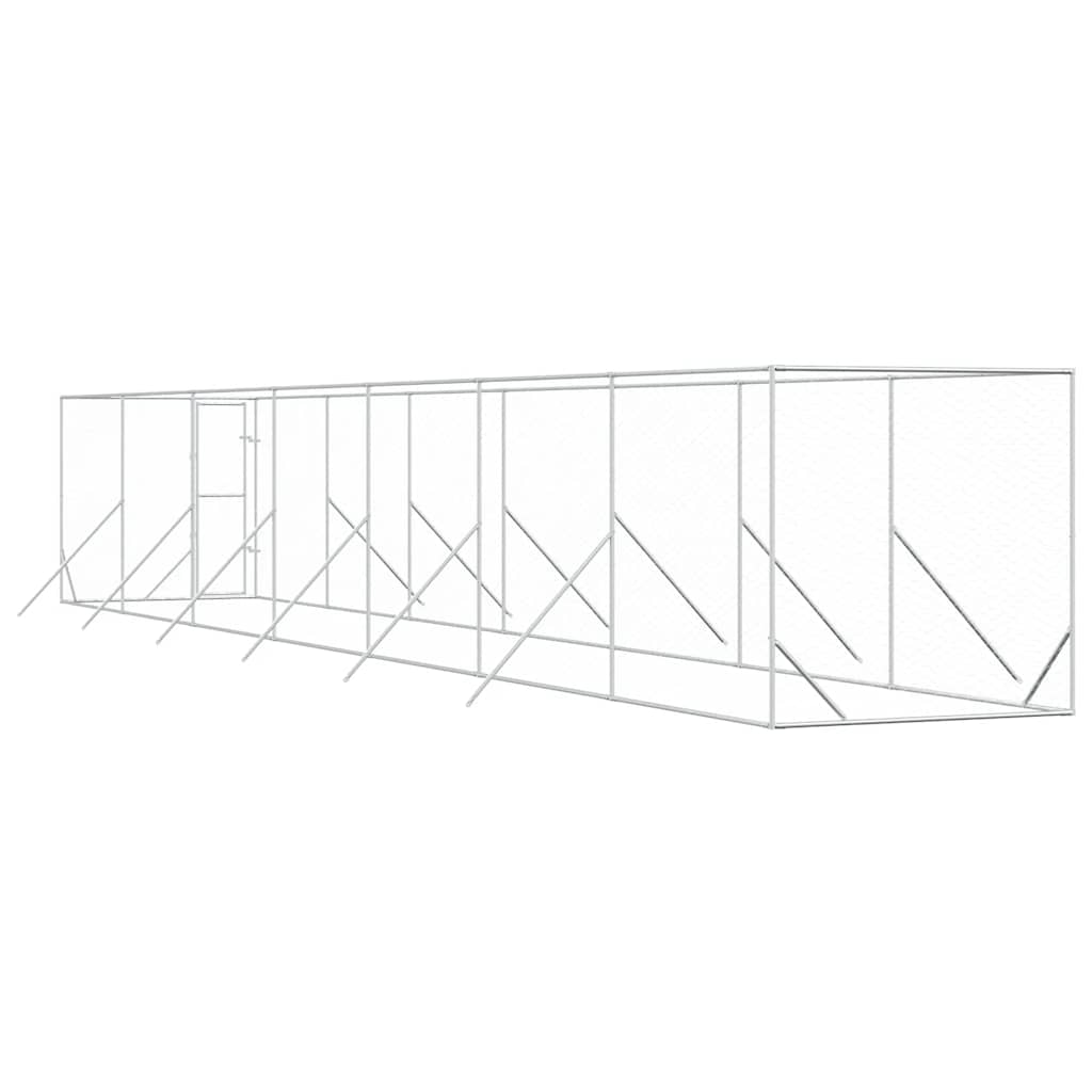 Outdoor-Hundezwinger Silbern 2x2x2 m Verzinkter Stahl