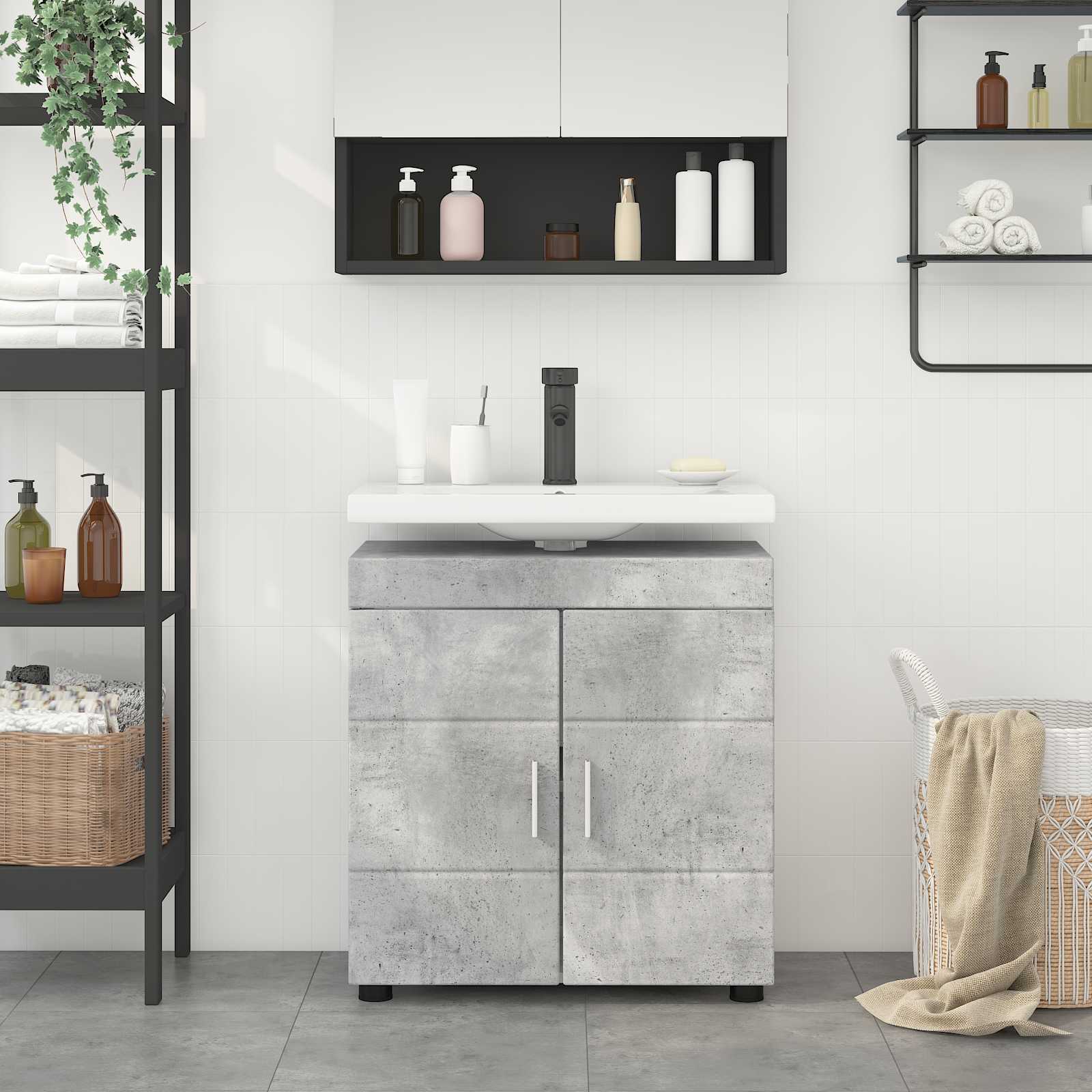 Badezimmermöbel-Set TULUM 2 pcs Weiß 60 x 34 x 63 cm