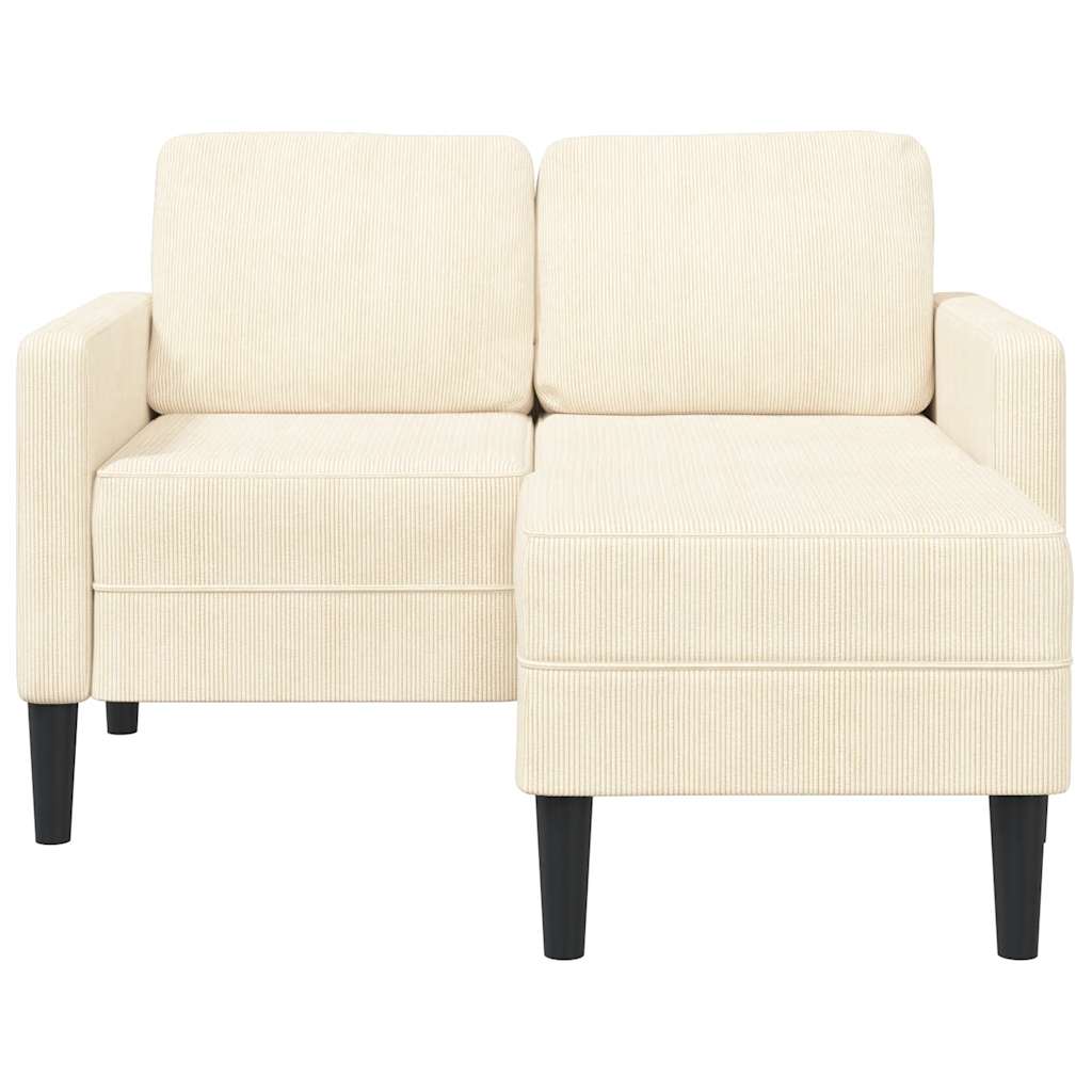 2-Sitzer-Sofa mit Chaiselongue L-Form Hellgrau 125 cm Leinen