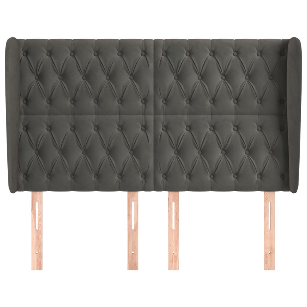 Kopfteil mit Ohren Dunkelblau 93x23x78/88 cm Samt