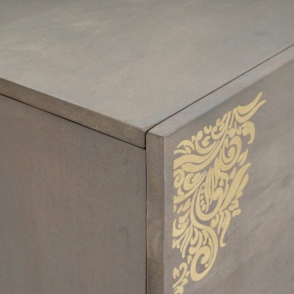Sideboard mit Regal Braun 80 x 33 x 75 cm Massivholz Mango