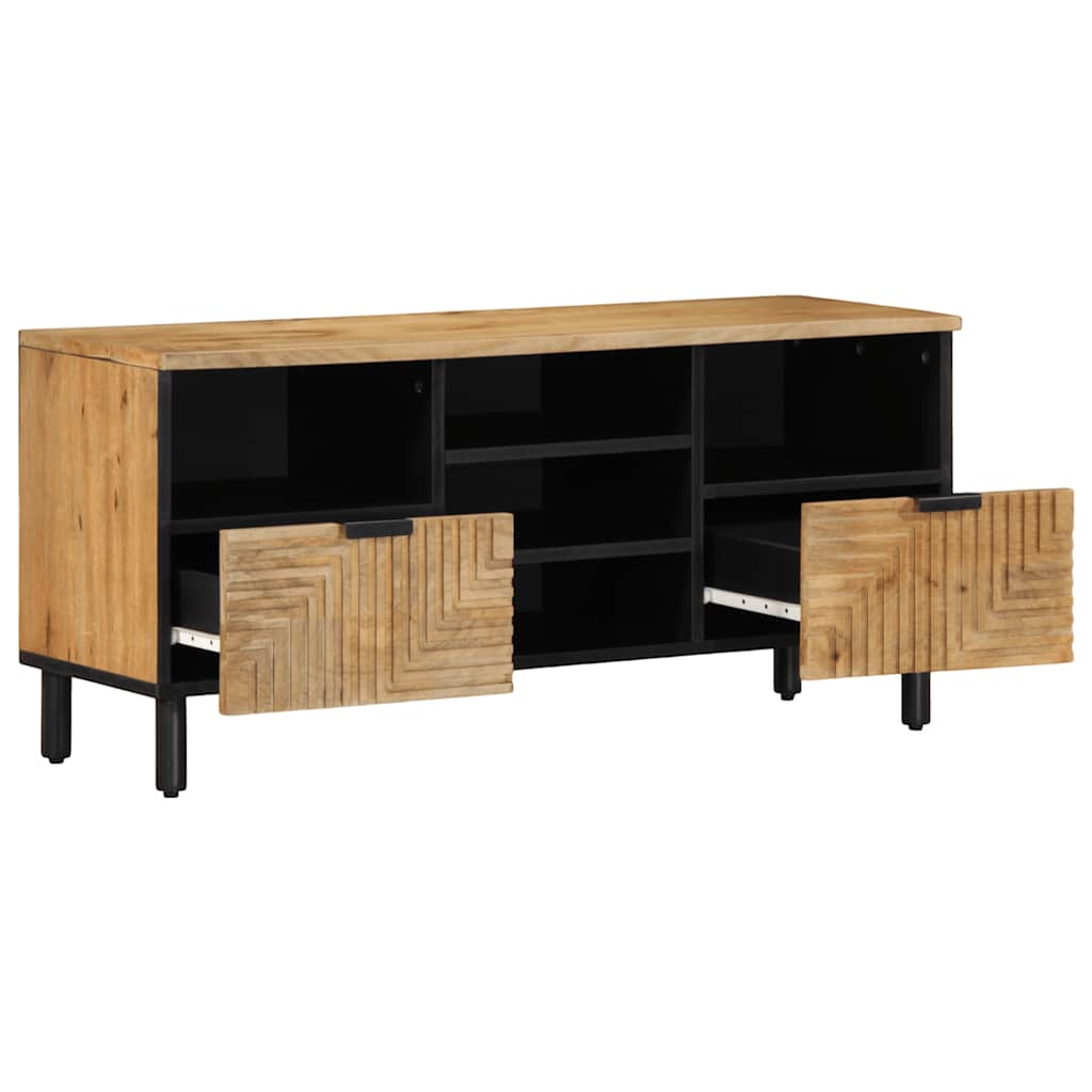 TV-Schränk mit Regal Braun 100 x 33,5 x 46 cm Massivholz Mango