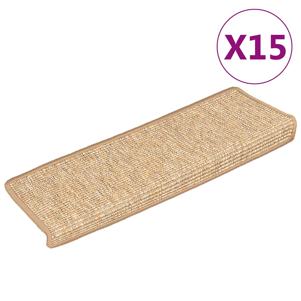 Stufenmatten 15 Stk. 65x21x4 cm Dunkelbeige Rechteckiger Rand