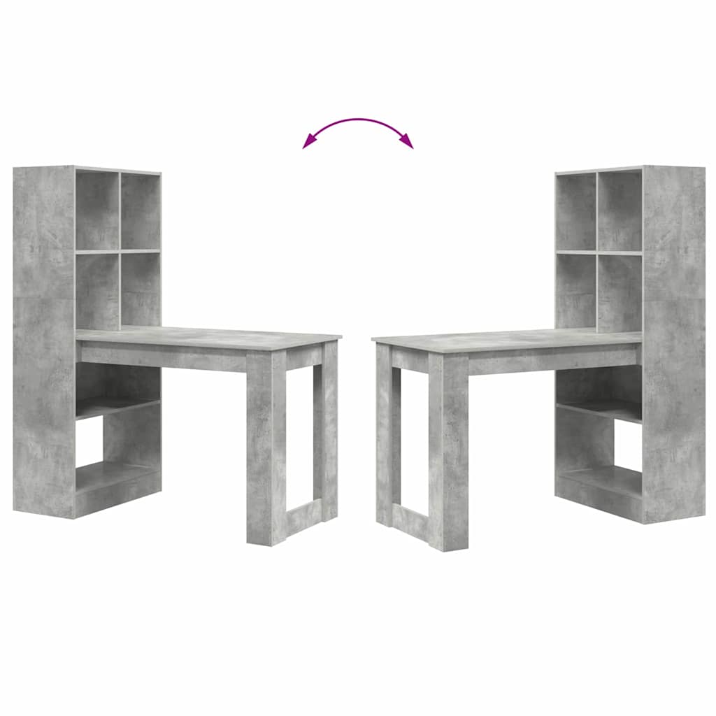 Schreibtisch mit Regal Schwarz Eichen-Optik 122 x 67 x 145 cm