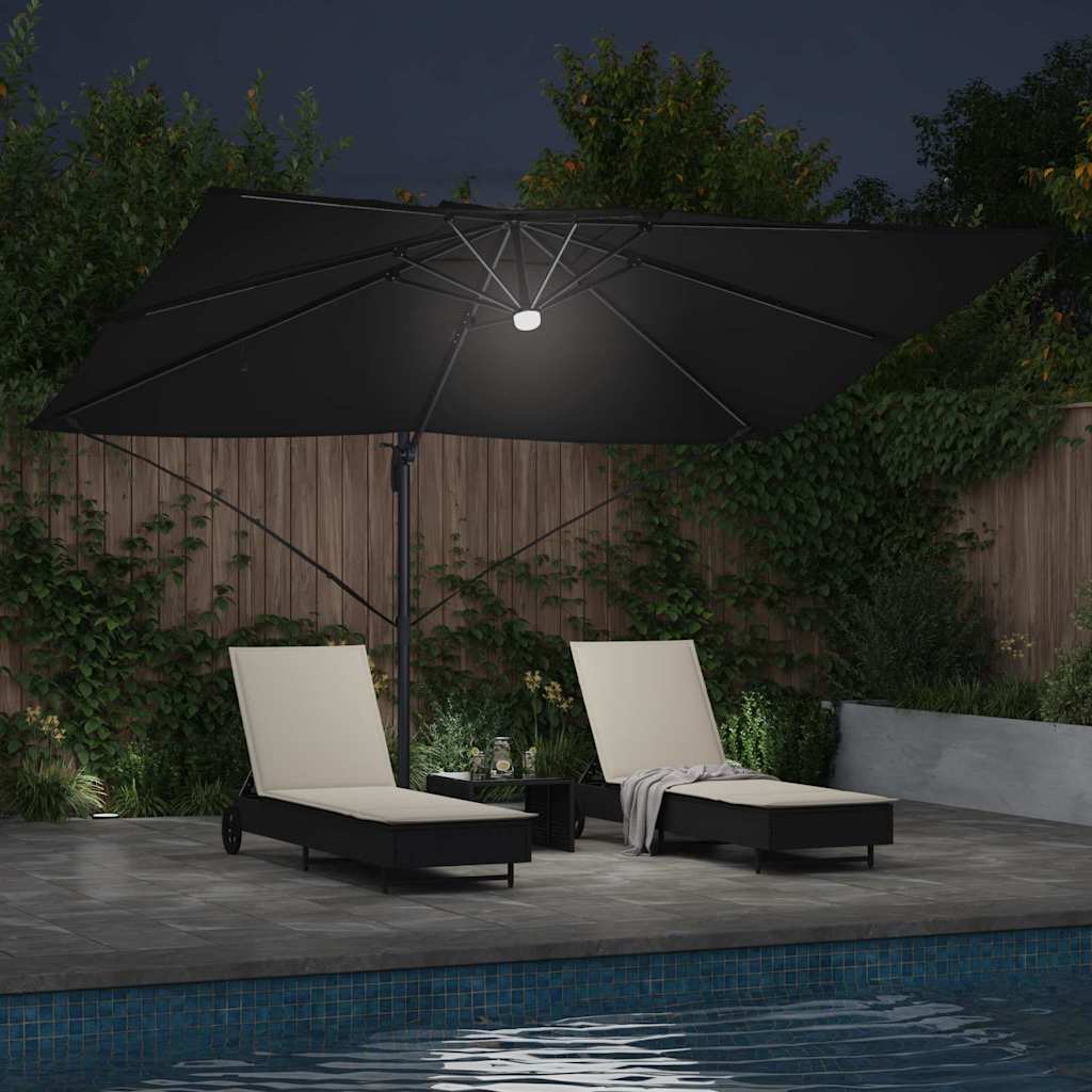 Sonnenschirm Sand 351 x 250 x 253 cm Polyester und Aluminium