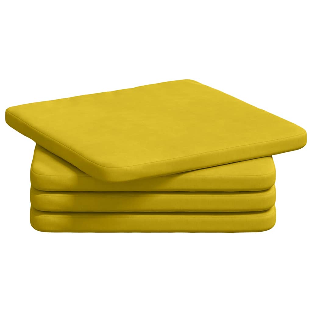Sitzkissen 4 pcs Blau 40 x 40 x 3 cm Samt