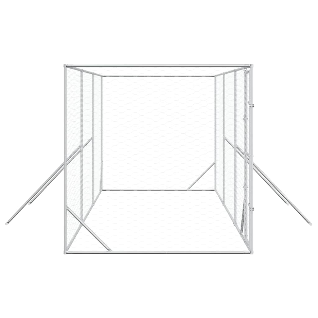 Outdoor-Hundezwinger Silbern 2x2x2 m Verzinkter Stahl