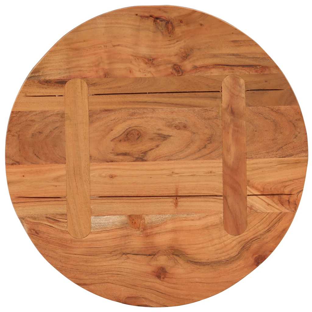 Tischplatte Ø 40x2,5 cm Rund Raues Massives Mangoholz