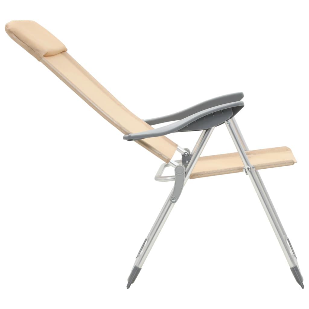 Klappbare Campingstühle 2 Stk. Grau Aluminium