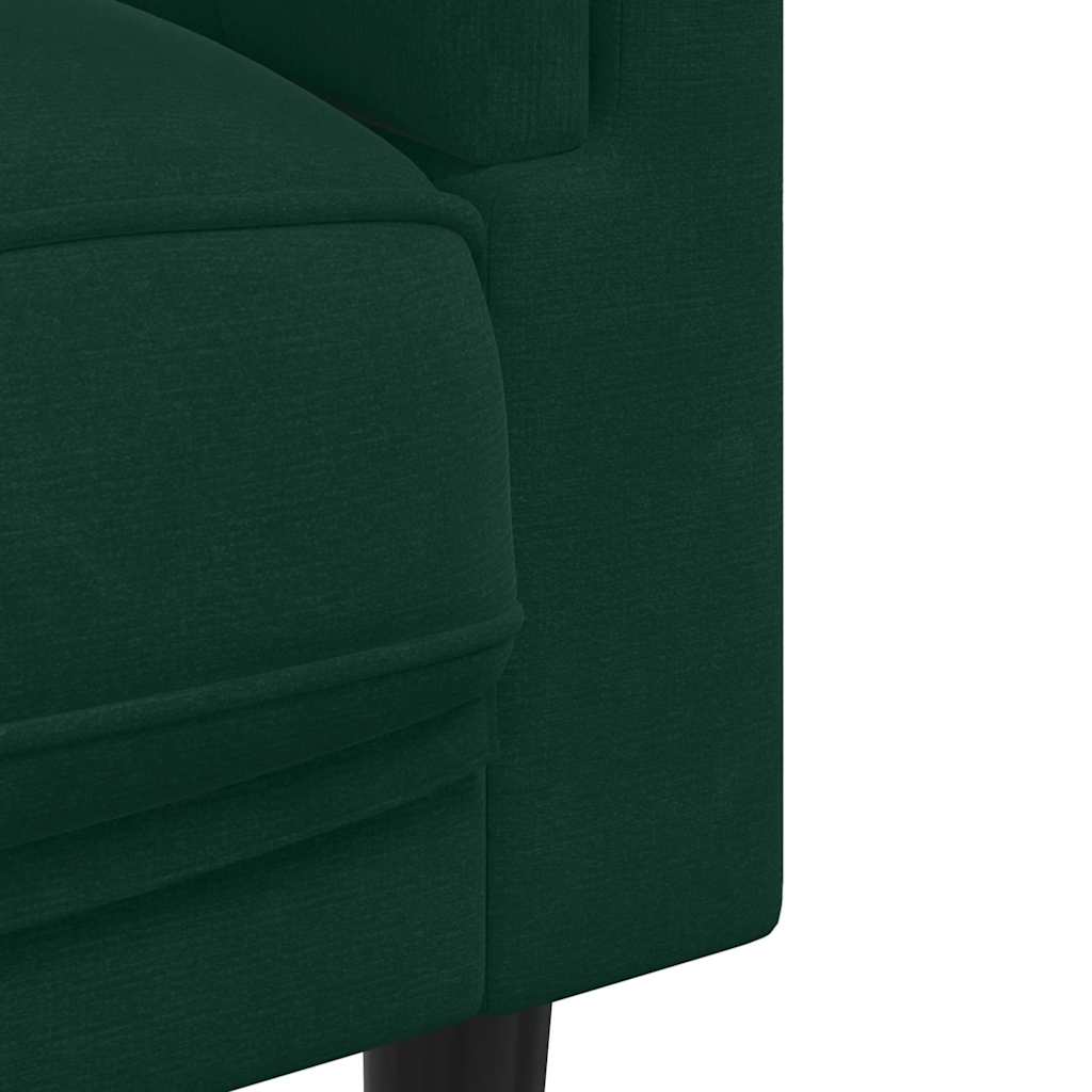 3-tlg. Sofagarnitur mit Kissen Creme Samt
