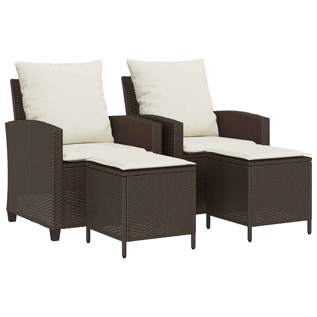 4-tlg. Garten-Sofagarnitur mit Kissen Schwarz Poly Rattan