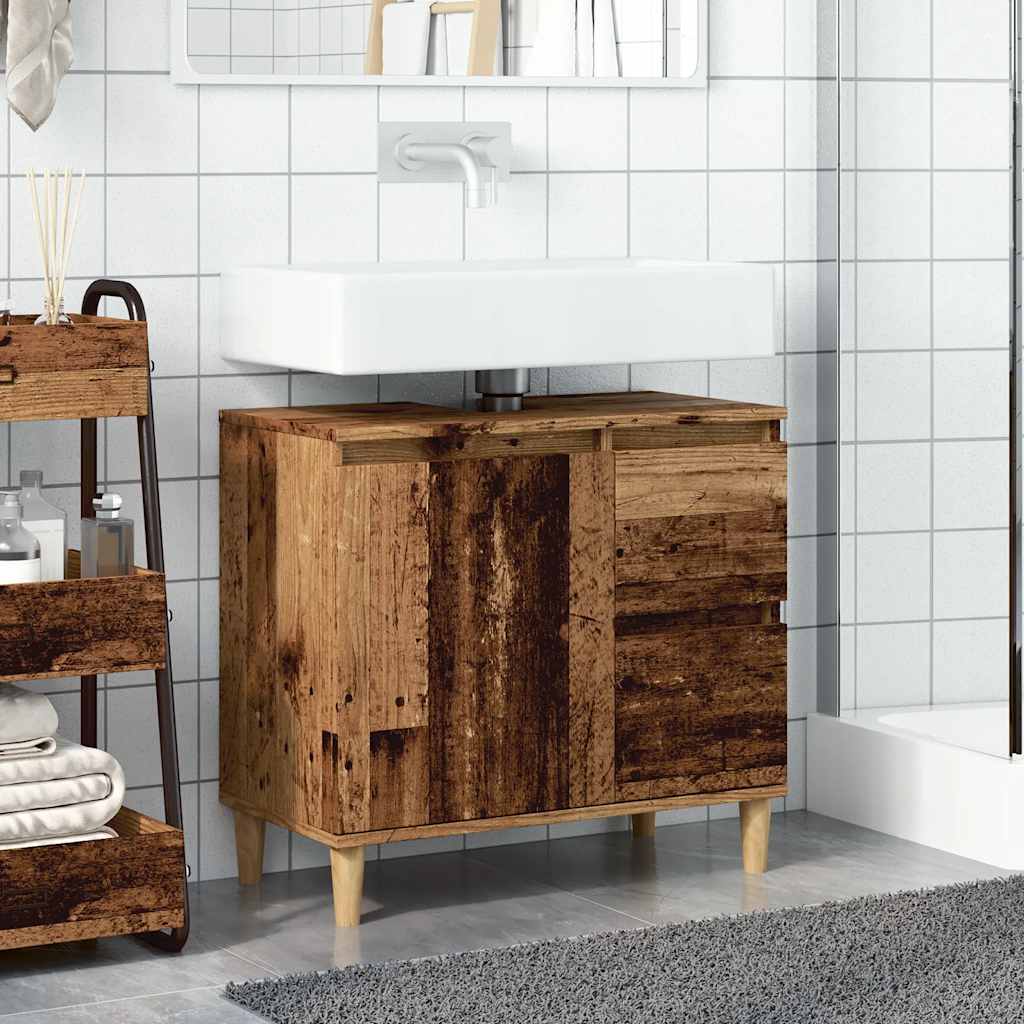 Badschrank Weiß 65x33x60 cm Holzwerkstoff