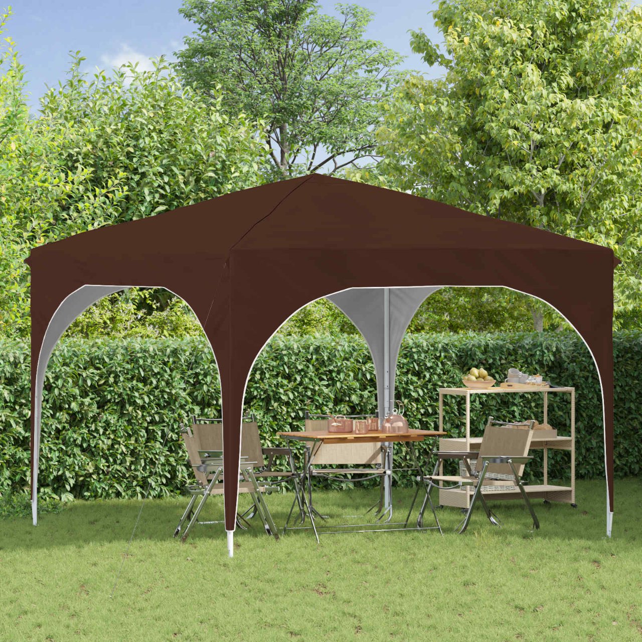 Pop-up Partyzelt 290 x 290 x 245 cm Creme