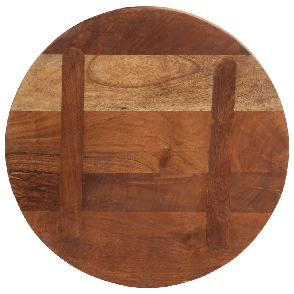 Tischplatte Ø 40x2,5 cm Rund Raues Massives Mangoholz