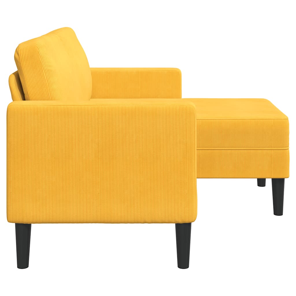 2-Sitzer-Sofa mit Chaiselongue L-Form Hellgrau 125 cm Leinen