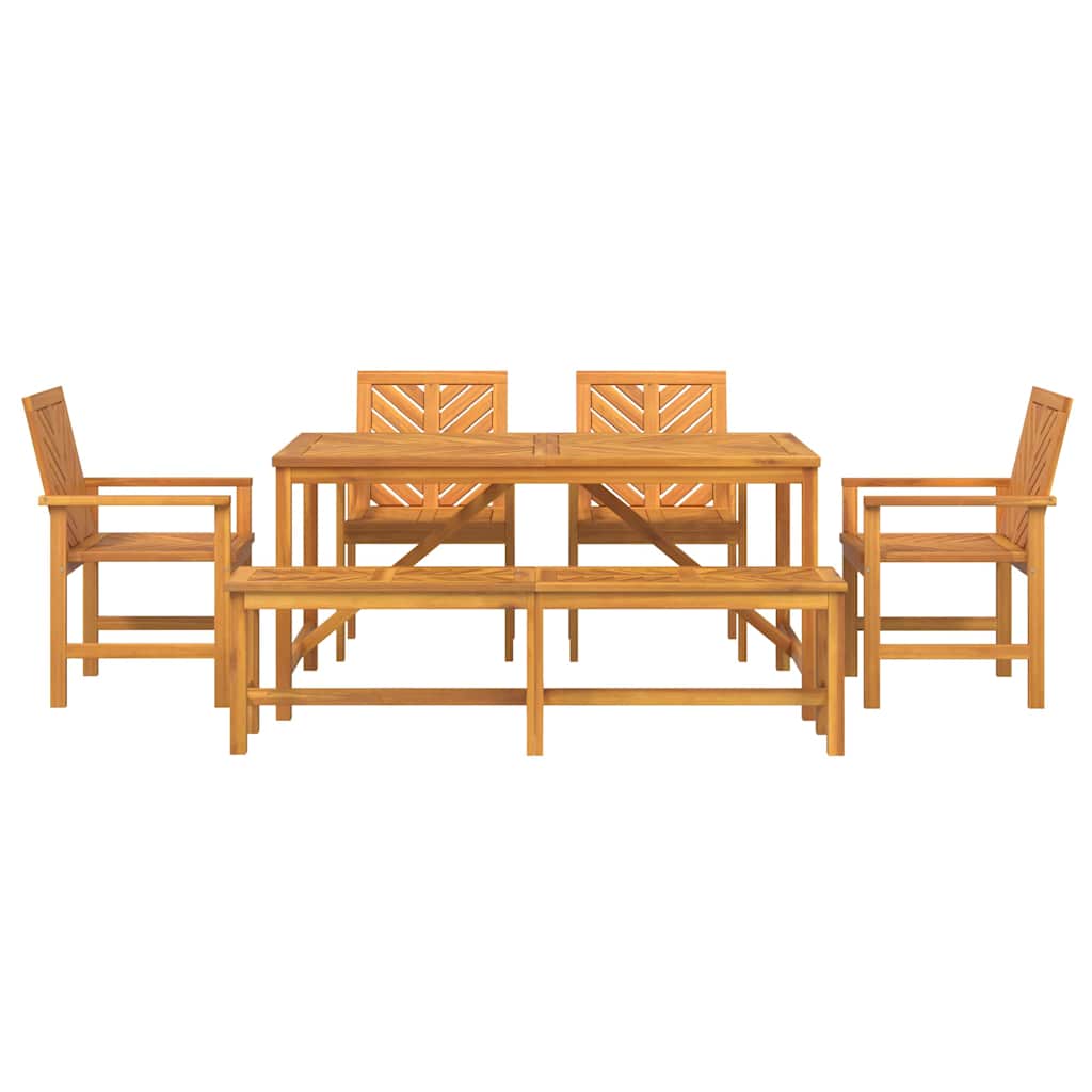 Garten Essgruppe 3 Stk. Braun Massivholz Akazie