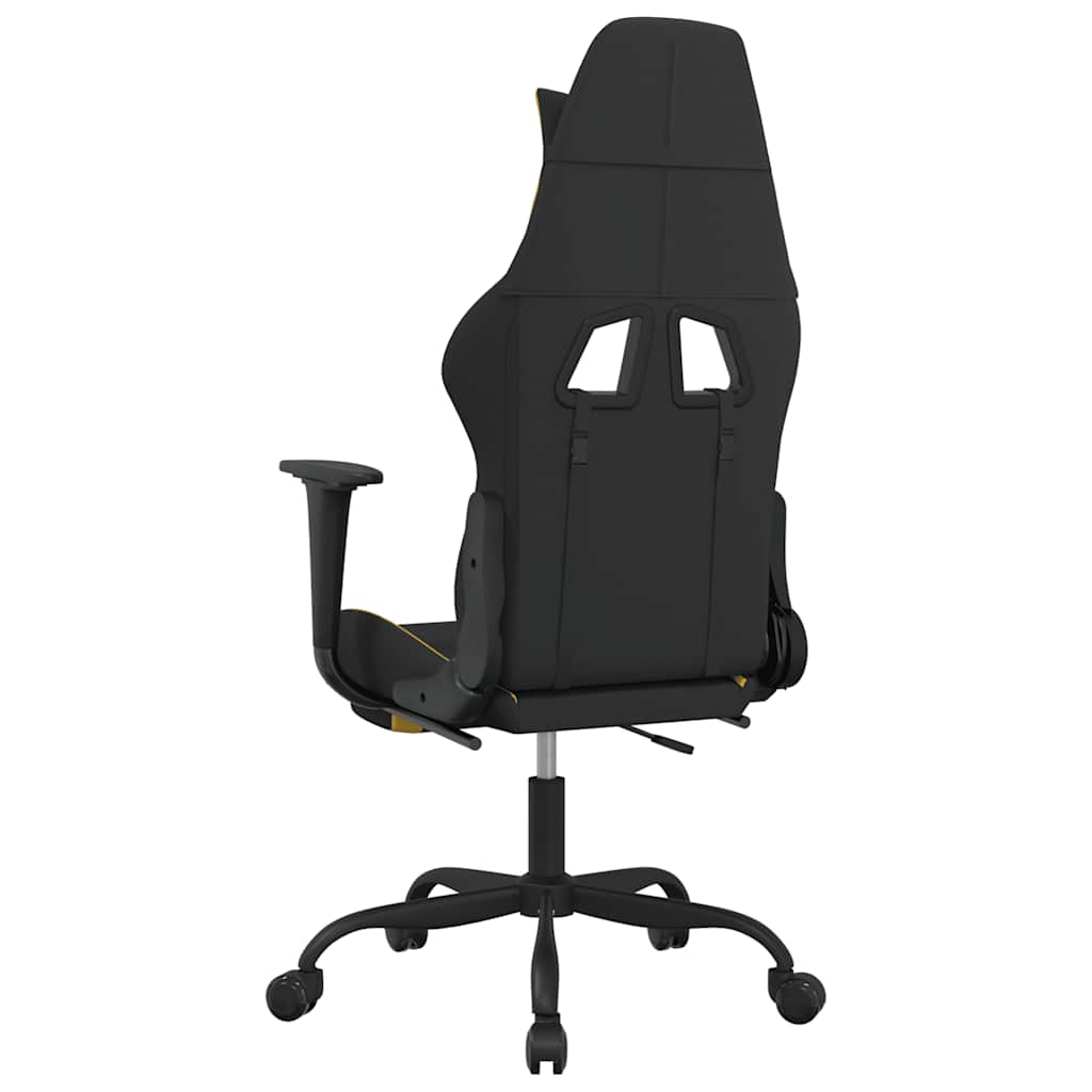 Gaming-Stuhl mit Massagefunktion Schwarz und Creme Stoff