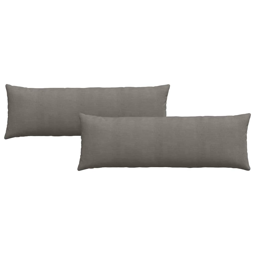 Sofakissen 2 Stück Hellgrau 50 x 30 cm Cordstoff