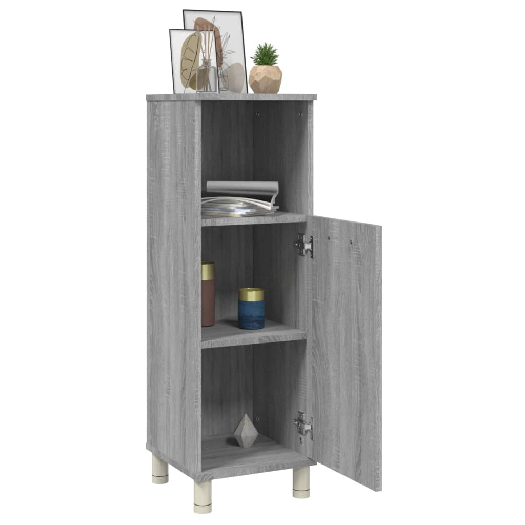 Badezimmerschrank Weiß 30x30x95 cm Holzwerkstoff