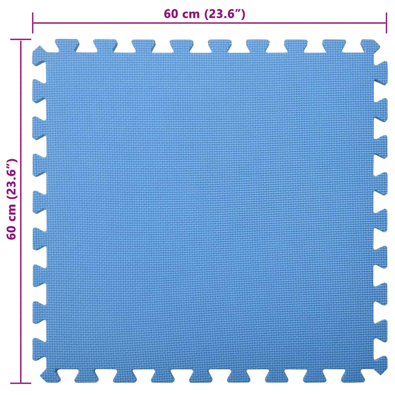 Pool Bodenteppich 6 pcs Schwarz 2,16 ㎡ EVA-Schaum