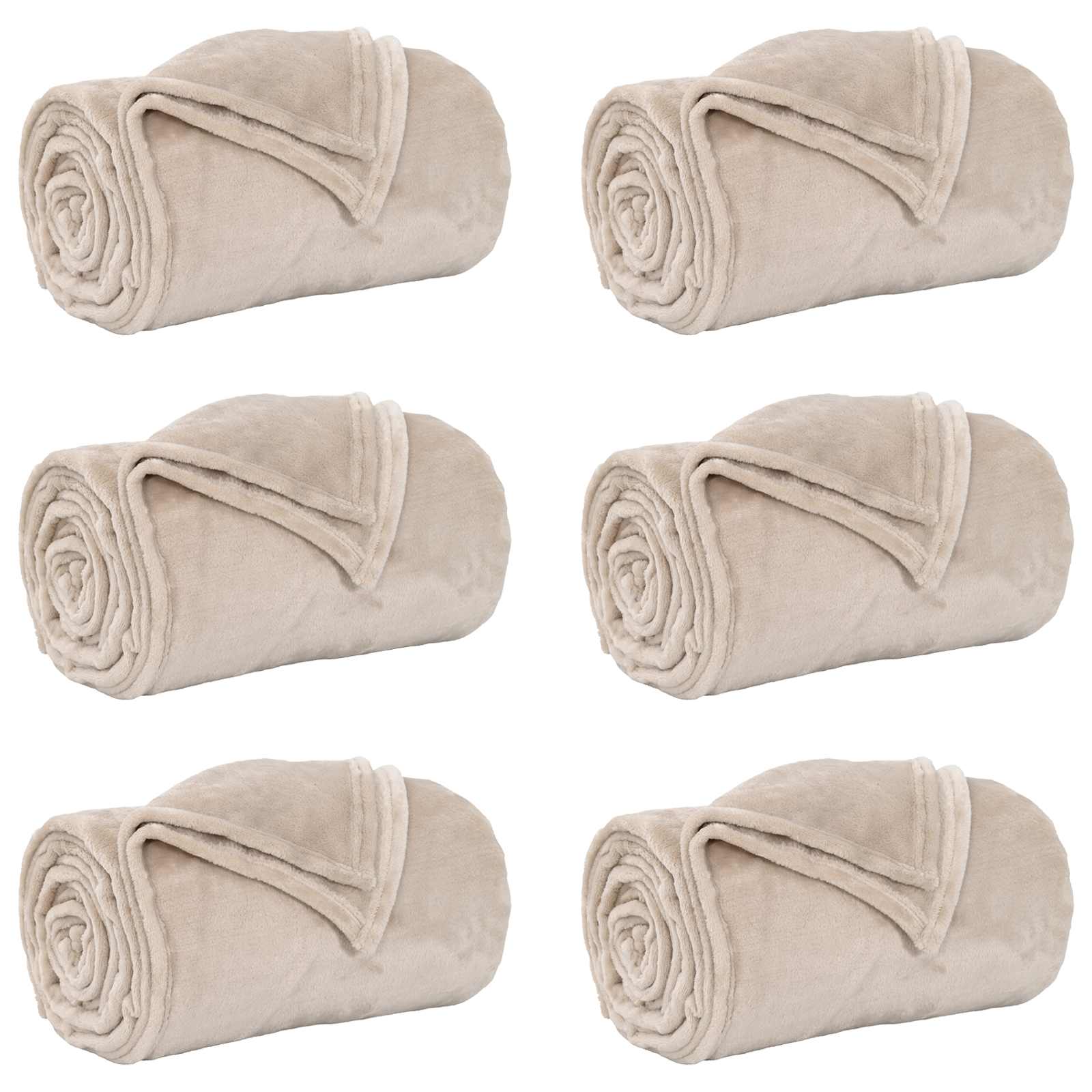 Überwurfdecke Beige 130 x 150 cm Fleece